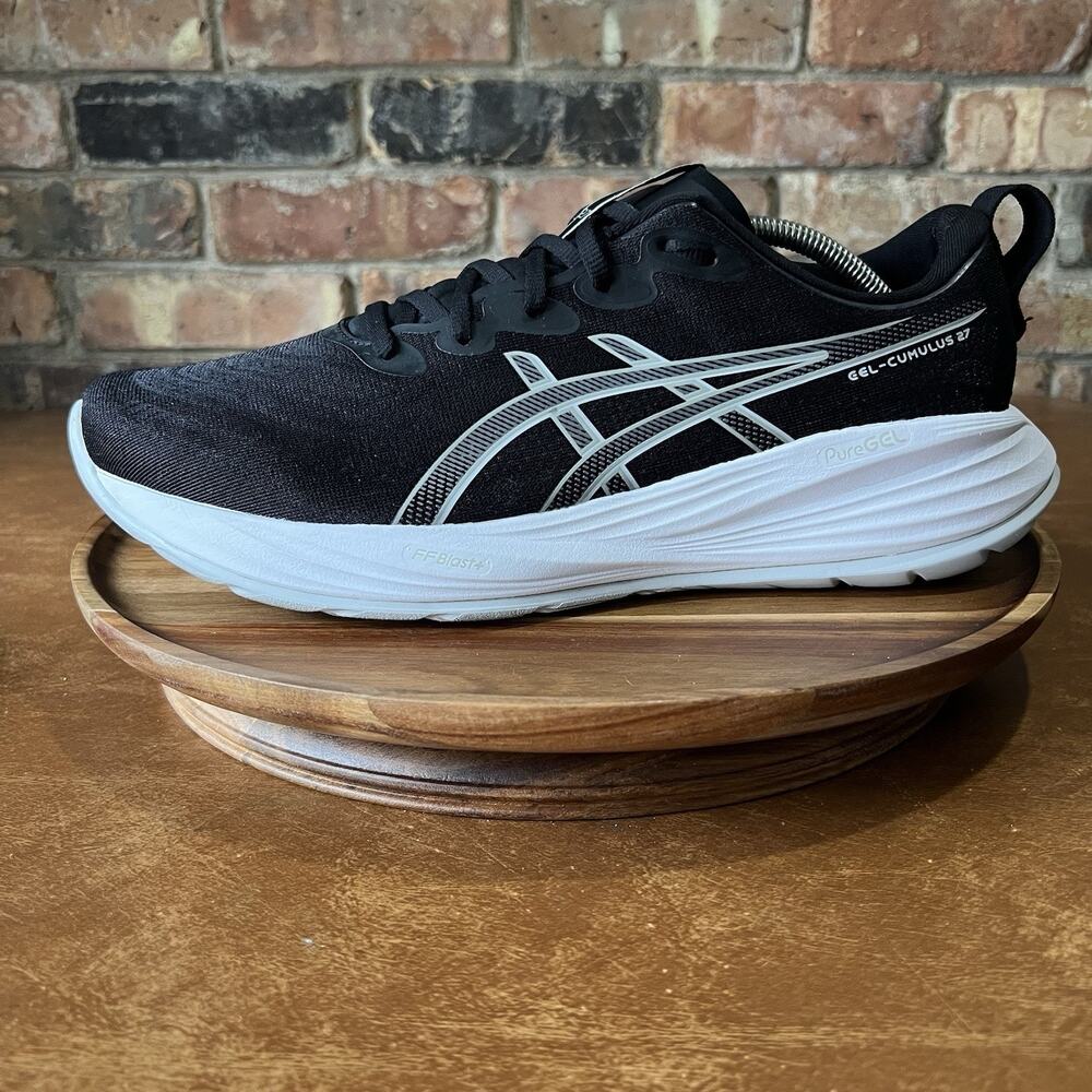 Asics Gel Cumulus 27 White Black Road Running Cushioned Shoes Sneakers Men's 12